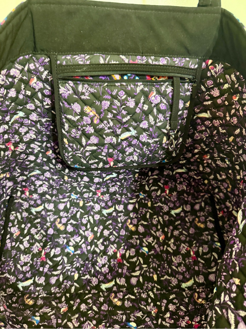 Vera Bradley Large Black Floral Multicolor Quilted Tote 24x14x8 in - Picture 2 of 3
